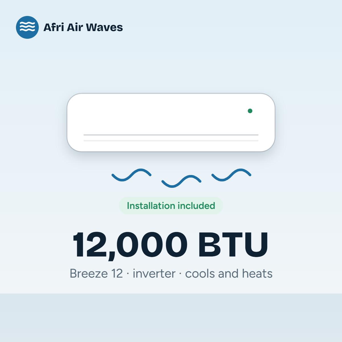 Breeze 12, 12,000 BTU inverter split air conditioner (illustration)